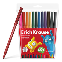 Flomāsteri 12 krāsas, viegli nomazgājami, Erich Krause