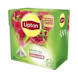 Tēja Lipton Pyramid, zaļā, Raspberry & Pomegran, 20gab.