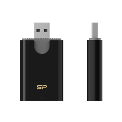 Karšu lasītājs Silicon Power Combo 2in1 SD/MMC, USB 3.2 Gen 1., melns
