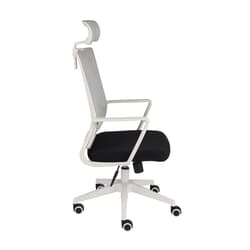 Biroja krēsls GROSPOL SPEED HD WS2, auduma tonis melns, balta pamatne