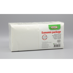 Salvetes, mazās, baltas, 24x24 cm, 1 slānis, 400gab./iep.