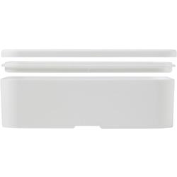 Pusdienu kārba, plastmasas, balta ar pelēku lentu, 700ml