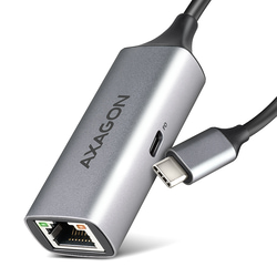 Tīkla adapteris Axagon USB-C 3.2 Gen 1 - Ethernet, PD 100W, pelēks