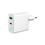Adapteris Gembird LED, ātrā uzlāde, USB-C, USB-A, 20W, balts (1)