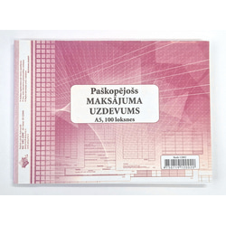 Maksājuma uzdevums, paškopējošs, A5, V, 100 veidl.