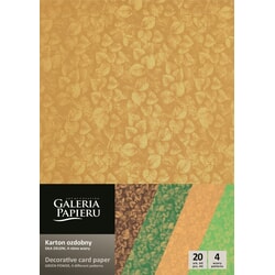 Dizaina papīrs A4, rudens lapas, 4 krāsas, 200g/m2, 20 loksnes