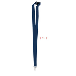 Tekstila aukla personas kartei ar metāla āķi, 20 mm, zila