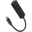 USB Hub Axagon USB-C - 4xUSB-A 3.2 Gen 1, 20 cm, melns (1)