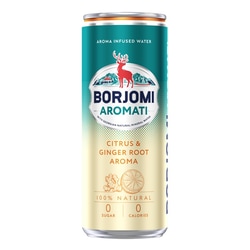 Minerālūdens Borjomi Aromati, ar citrusu un ingveru garšu, CAN, 330ml