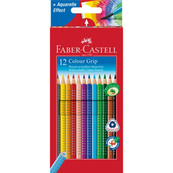 Krāsainie zīmuļi, trīstūrveida, 12 krāsas, Faber Castell