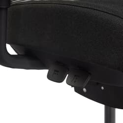 Biroja krēsls GLORY HD, ar jostas balstu, auduma tonis melns, melna pamatne