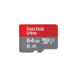 Atmiņas karte SanDisk Ultra microSDXC, 64GB, UHS-I, U1, V10, Class 10, ar adapteri