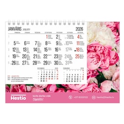 Kalendārs-galda, Peonijas, 2026.gads