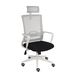 Biroja krēsls GROSPOL SPEED HD WS2, auduma tonis melns, balta pamatne