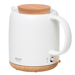Elektriskā tējkanna Adler AD1304, 1200W, 1L, keramikas, balta