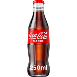 Atspirdzinošais dzēriens Coca Cola, 250ml, stikla pudelē