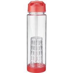 Ūdens pudele ar sietiņu augļiem, caursp./sarkana, 740ml