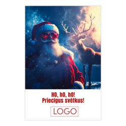 Kartīte, specializēta ar klienta logo, Ziemassvētku vecītis, 60x90mm