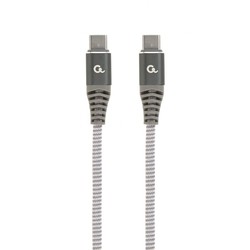 USB kabelis Gembird USB-C - USB-C 2.0, 100W, 1.5m, pelēks