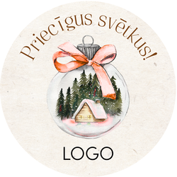 Uzlīmes, apaļas ar klienta logo, Brīnums, 80mm