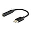 Audio adapteris Savio 3.5mm - USB-C 3.1, 12cm, melns (2)