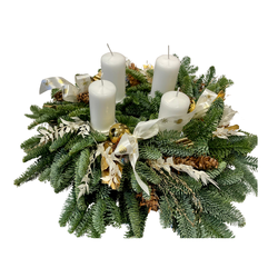 Vainags, adventes, baltais mirdzums ~35cm