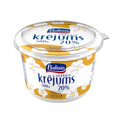 Skābais krējums 20%, Baltais, 500g