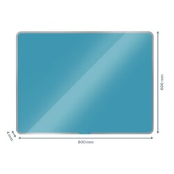 Tāfele stikla 80x60cm, zila, Leitz Cosy