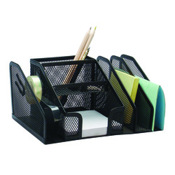 Galda organizators, 7 nodalījumi, metāla, melns, Q-Connect