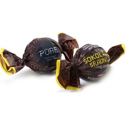 Konfektes, tumšās šokolādes trifeles, Pure, ar šokolādes braunija krēma pildījumu, 1kg