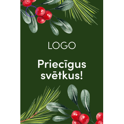 Kartīte, specializēta ar klienta logo, Ziemas ogas, 60x90mm