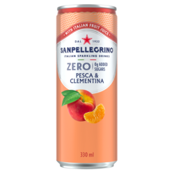 Gāzēts dzēriens Peach & Clementine, S.Pellegrino Zero, skārdenē, 330ml