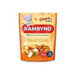 Kūpināta siera uzkoda, ar šķiņķi, Rambyno, 45%, 75 g