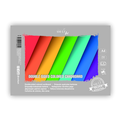 Kartons Silver, tonēts A4, divpusējs, asorti, 190 g/m², 8 loksnes