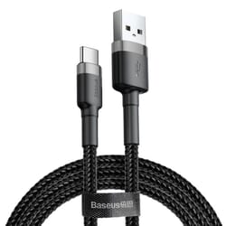 USB kabelis Baseus USB-A - USB-C, 2.0, 2A, 2m, melns