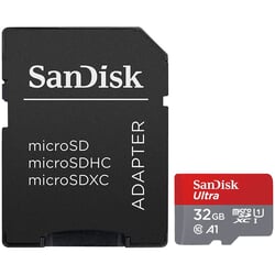 Atmiņas karte SanDisk Ultra microSDHC, 32GB, UHS-I, V10, U1, Class 10, ar adapteri