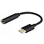 Audio adapteris Savio 3.5mm - USB-C 3.1, 12cm, melns (1)