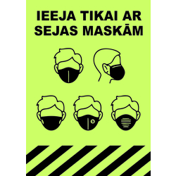 Uzlīme “Lietot sejas maskas”, A4 formāts