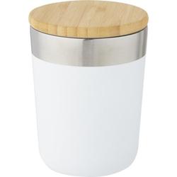 Krūze, 300 ml, balta, ar bambusa vāku