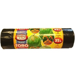 Atkritumu maisi, aizsienami, melni, 30mikr., 35L/15gab.