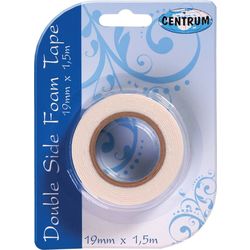 Līmlente 19mm x 1.5m, divpusēja, putu, Centrum