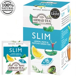 Tēja Ahmad, citrona, matē un matcha, Slim, folija konvertos, 20 gab.