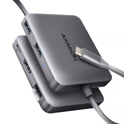 Dokstacija Axagon HMC-5HL USB-C, 5in1, 20 cm, pelēka