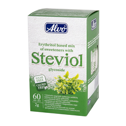 Cukura aizstājējs stēvija, Alvo, 2g x 60 gab.