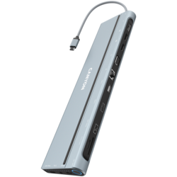 Dokstacija Canyon DS-90 USB-C, 14 porti, 20 cm, pelēka