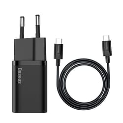 Lādētājs Baseus Super Si, ātrā uzlāde, 25W, ar USB-C kabeli, 1m, melns