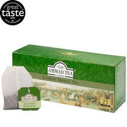 Tēja Ahmad, zaļā, Jasmine green, jasmīnu tēja, 25 gab.