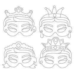 Papīra maskas, princeses, 12gab., Playbox
