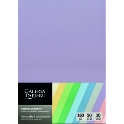 Dizaina papīrs A4 Satin Pastel Mix, 10 krāsas, 160g/m2, 50 loksnes
