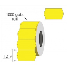Uzlīmes marķēšanas pistolei 22x12 mm, dzeltenas, 1000gab.